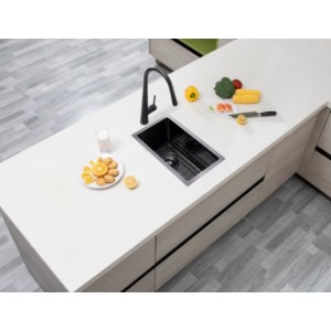 Aqu Gun Metal Handmade Single Bowl Kitchen Sink 250*450*215